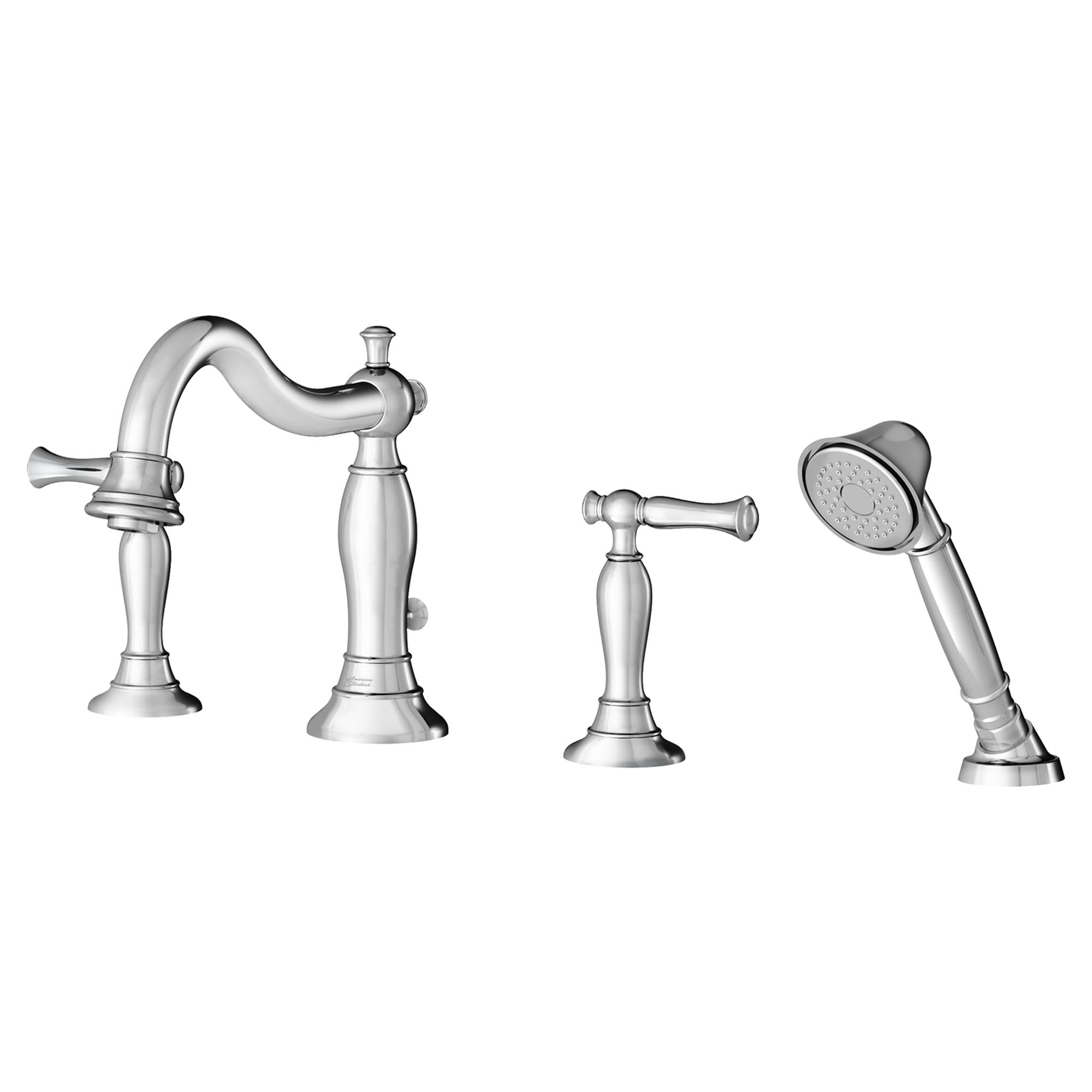 Quentin Bathtub Faucet With  Lever Handles and Personal Shower for Flash Rough In Valve CHROME